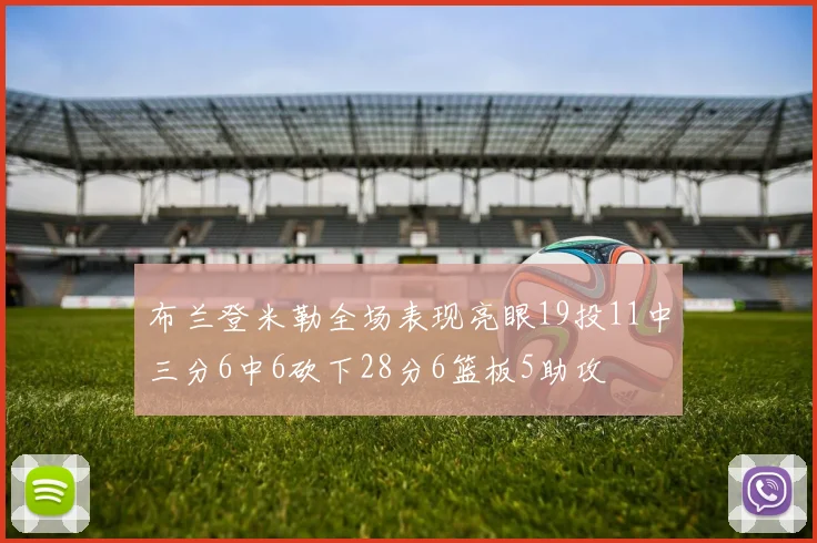 布兰登米勒全场表现亮眼19投11中三分6中6砍下28分6篮板5助攻
